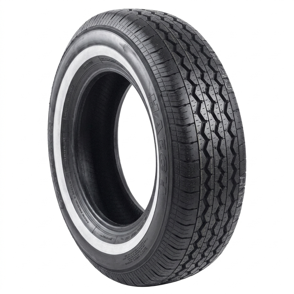 195R14C POWERTRAC VANMARCH 106/104R WHITE WALL